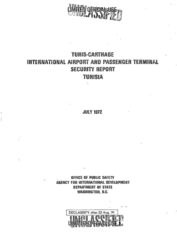 Tunis-Carthage International Airport and passenger terminal security report, Tunisia