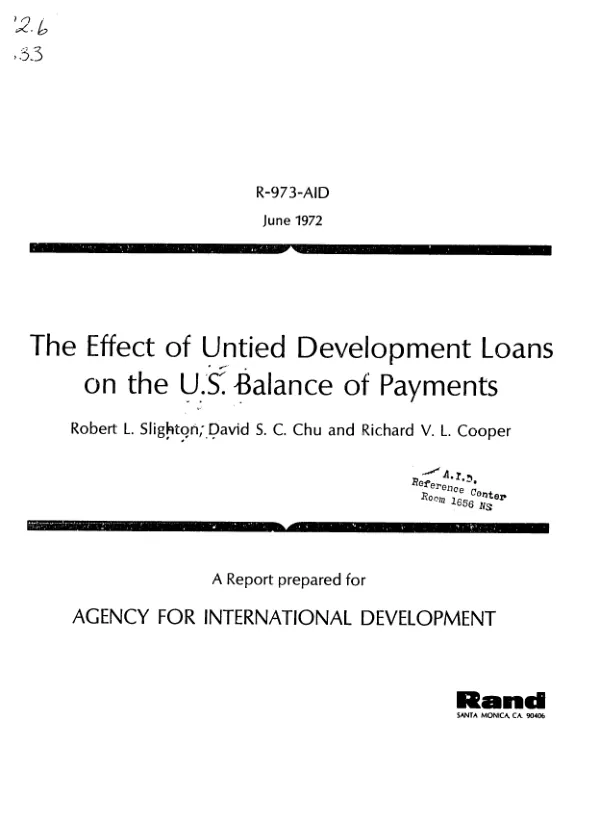The effect of untied development loans on the U. S. balance of payments