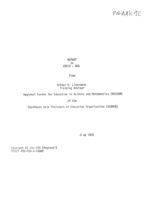 Report to USAID-RED