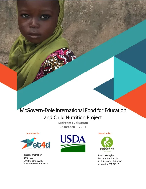 [USDA FY 2018] Midterm evaluation report : nascent solutions project in Cameroon, McGovern-Dole program