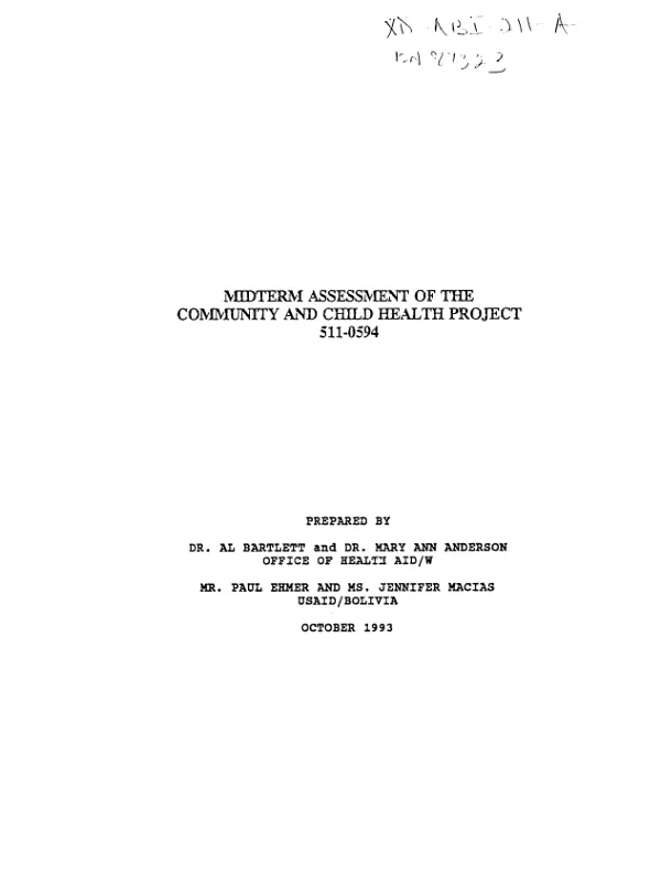 Midterm assessment of the community and child health project -- 511-0594