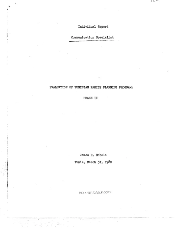 Management and financial evaluation report