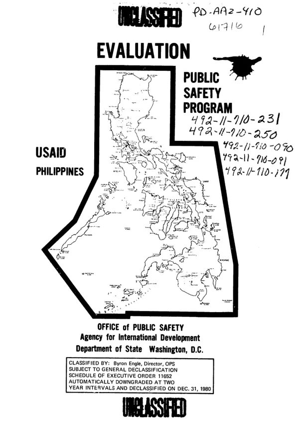 Evaluation of the public safety program, Philippines