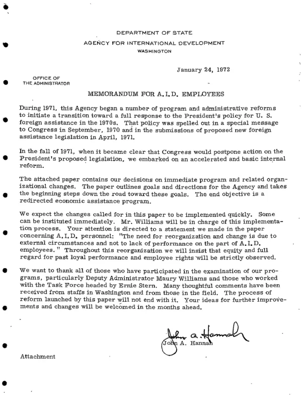 Reform of the U.S. economic assistance program