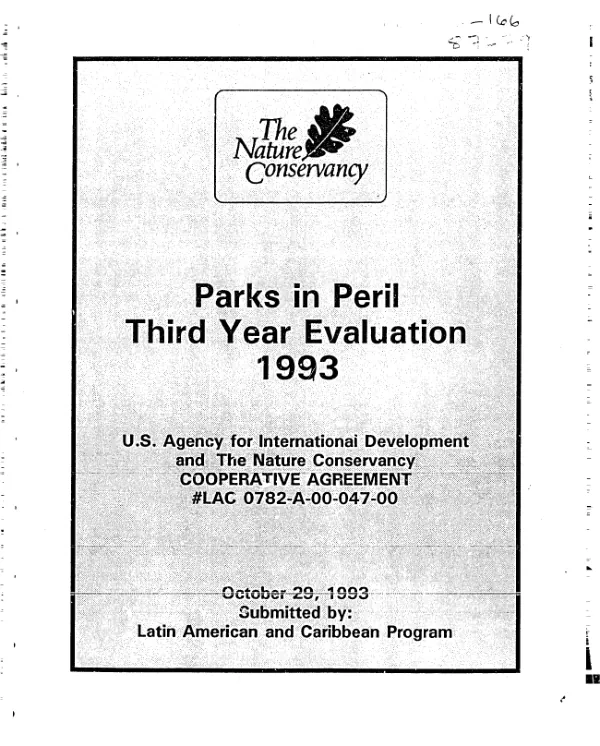 Parks in peril [PiP] third year evaluation, 1993