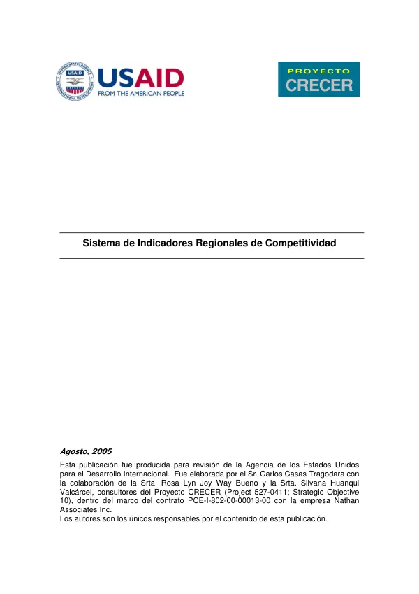 Sistema de indicadores regionales de competitividad