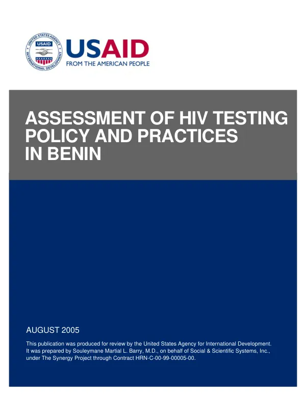 Assessment of HIV testing policy and practices in Benin