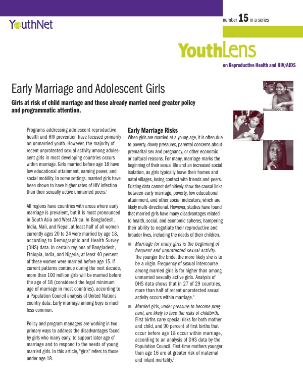 Early marriage and adolescent girls