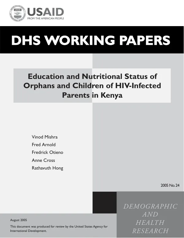 Education and nutritional status of orphans and children of HIV-infected parents in Kenya