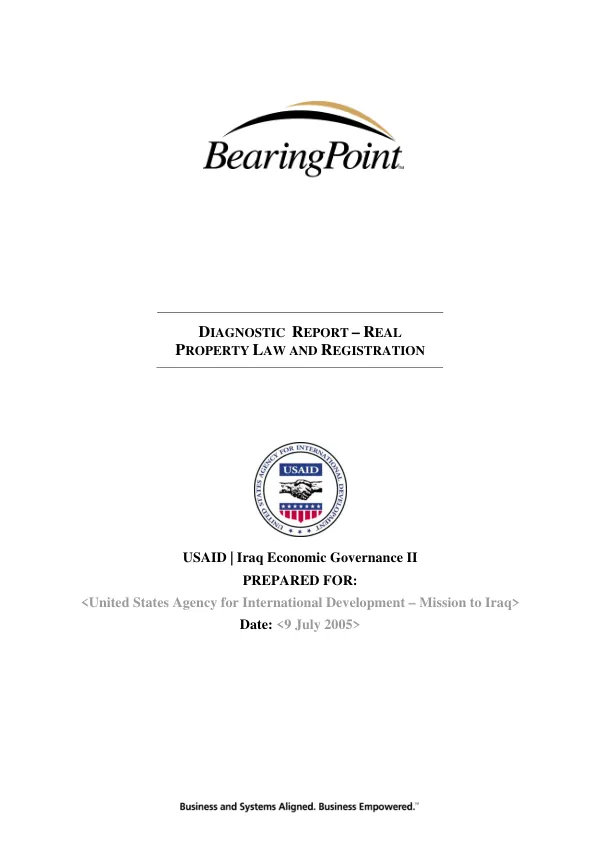 Diagnostic report : real property law and registration