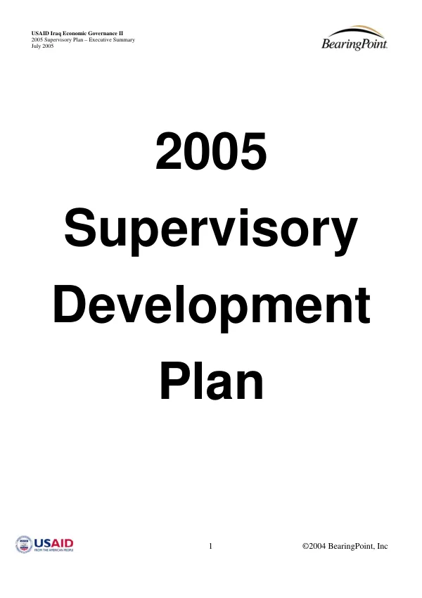 2005 supervisory development plan