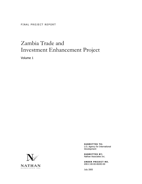 Zambia trade and investment enhancement project : final project report