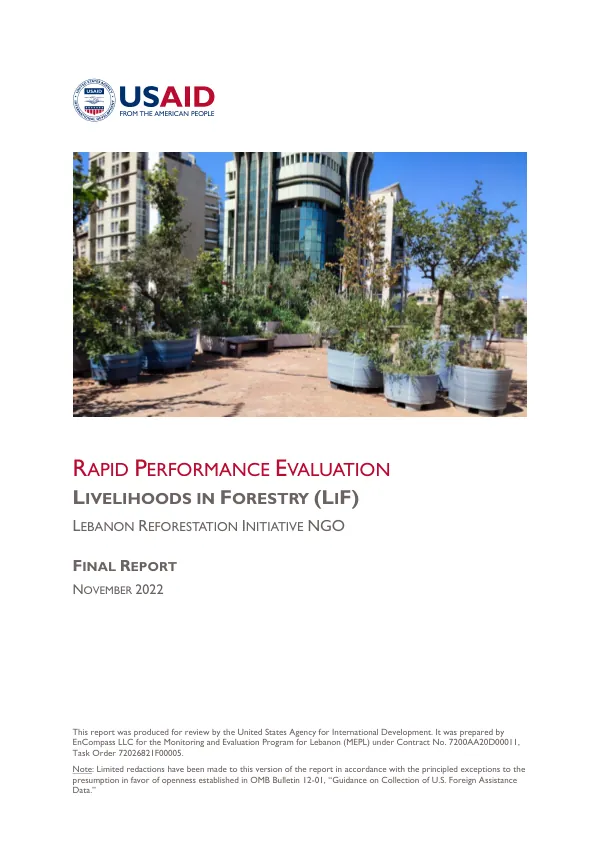 Livelihoods in forestry (LiF) : rapid performance evaluation