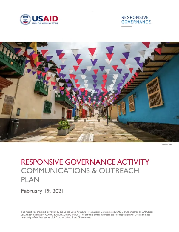 Responsive Governance Activity Communications and Outreach Plan