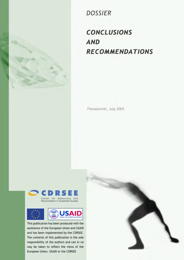 Dossier : conclusions and recommendations