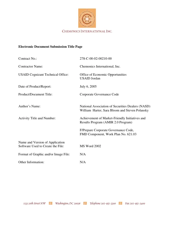 Corporate governance code