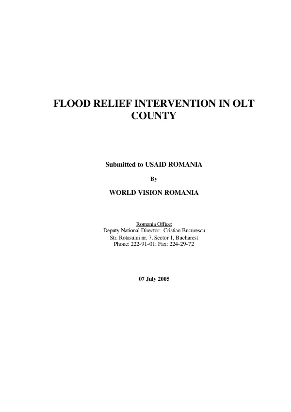 Flood relief intervention in Olt County