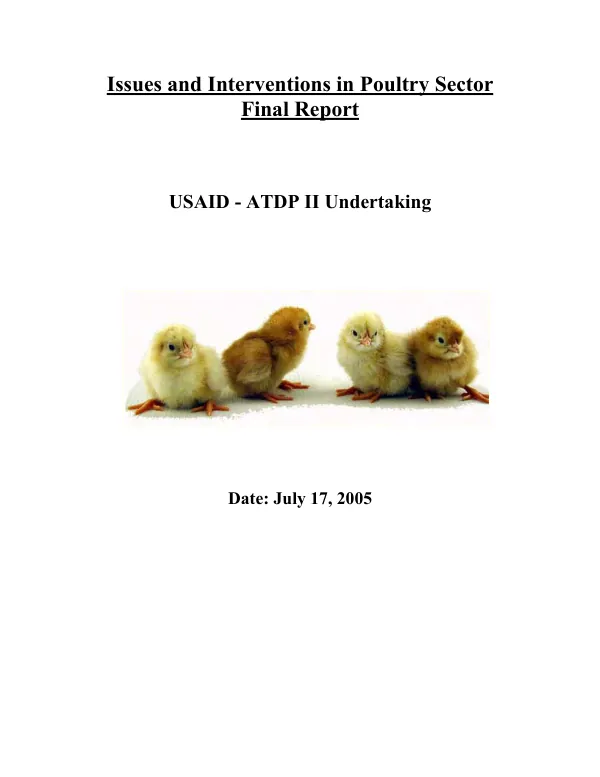 Issues and interventions in poultry sector : final report
