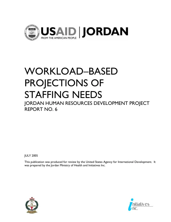 Work-based projections of staffing needs