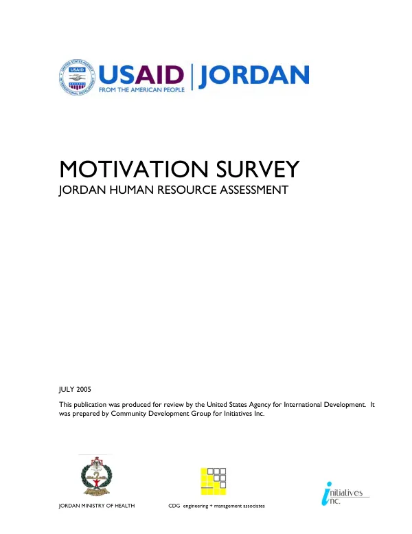 Motivation survey : Jordan human resource assessment