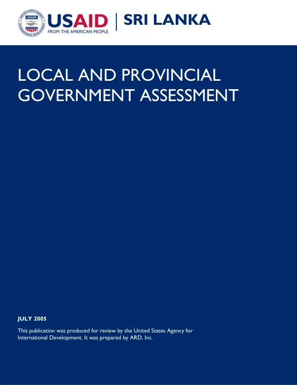 Local and provincial government assessment