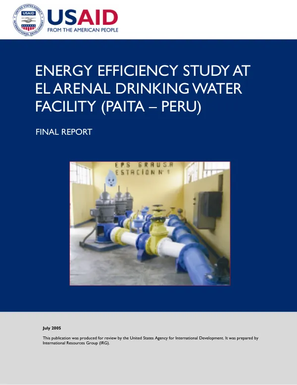 Energy efficiency study at El Arenal drinking water facility (Paita-Peru) : final report