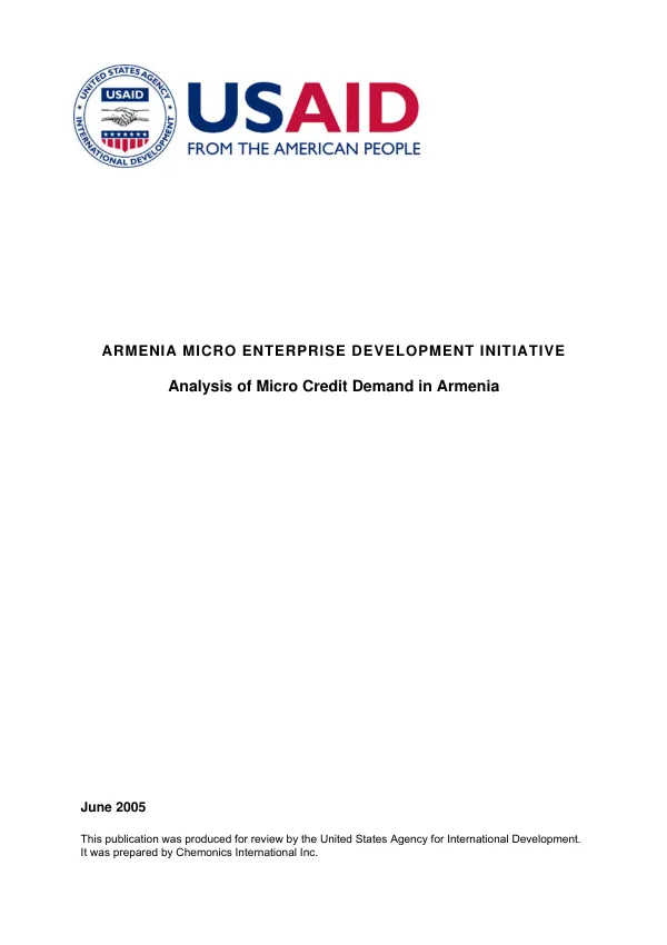 Analysis of micro credit demand in Armenia