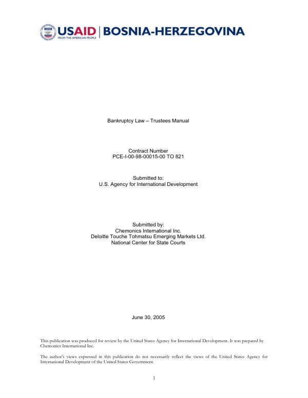 Bankruptcy law : trustees manual