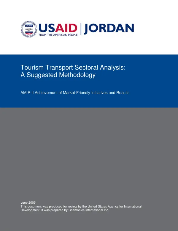 Tourism transport sectoral analysis : a suggested methodology