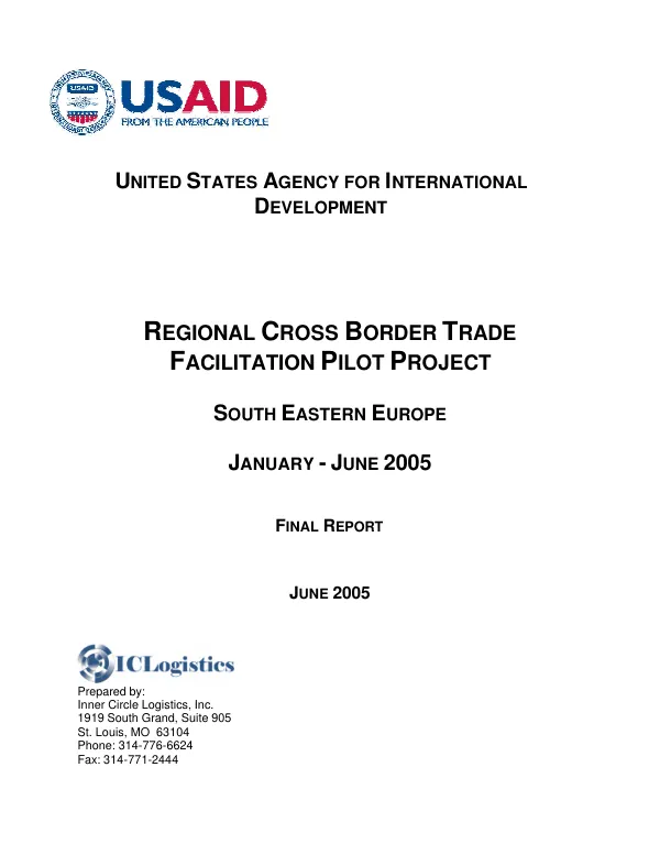 Regional cross border trade facilitation pilot project, South Eastern Europe, January-June 2005 : final report