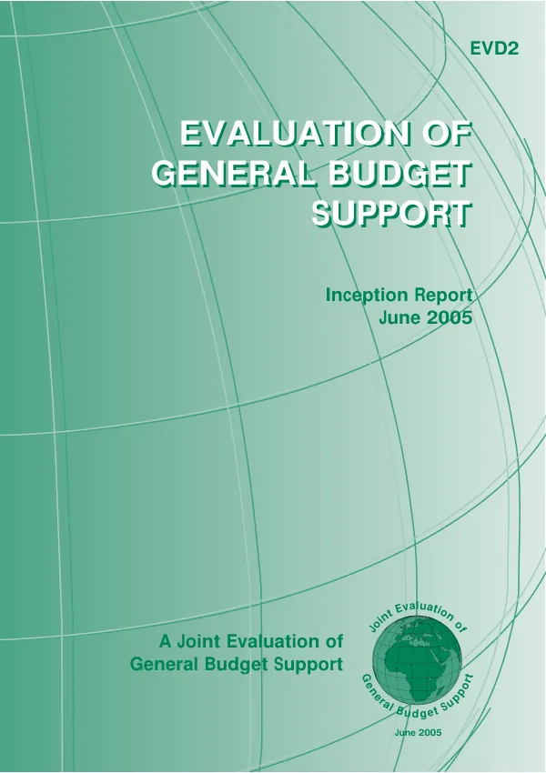 Evaluation of general budget support : inception report