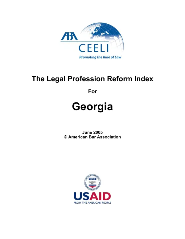 Legal profession reform index for Georgia