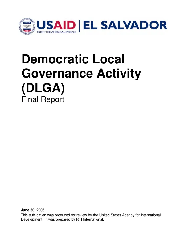 Democratic local governance activity (DLGA) : final report