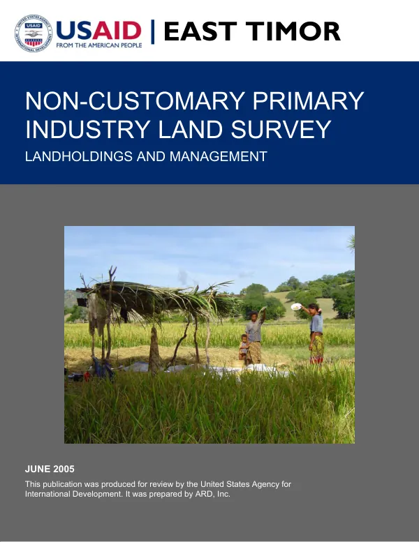 Non-customary primary industry land survey : landholdings and management considerations