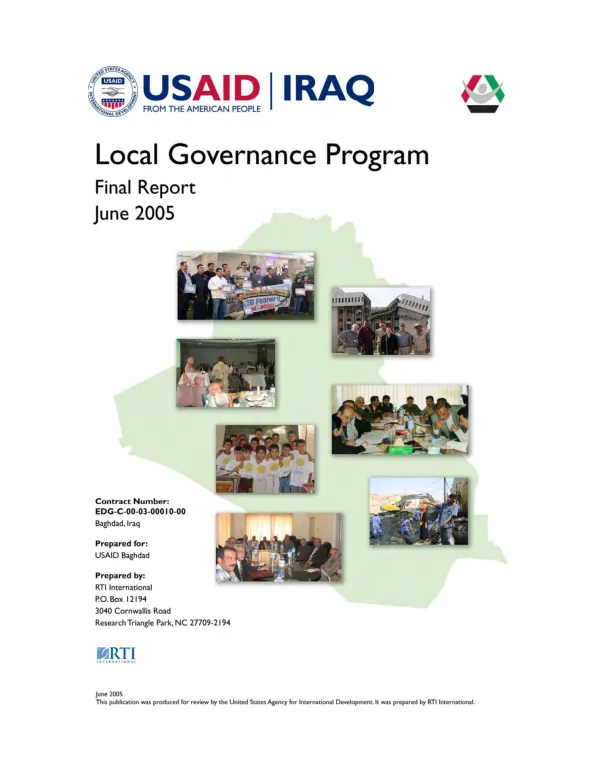 USAID/Iraq : local governance program -- final report