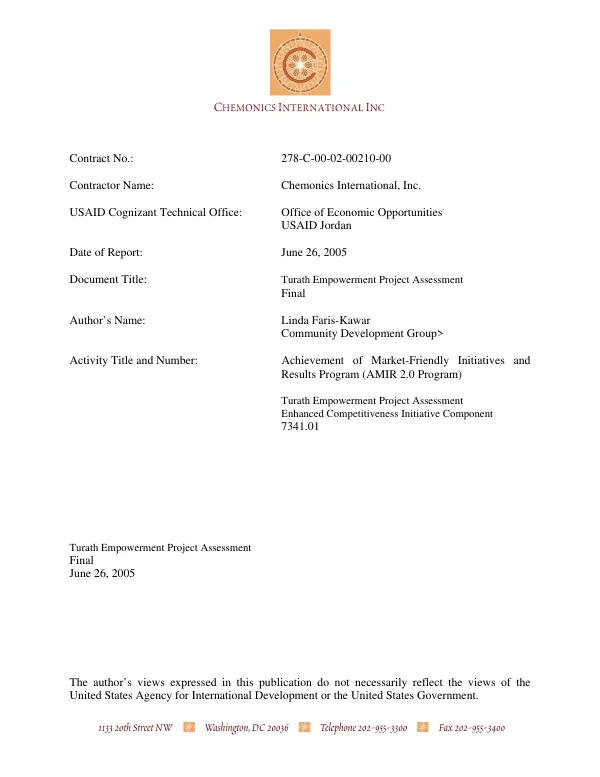 Turath empowerment project assessment : final