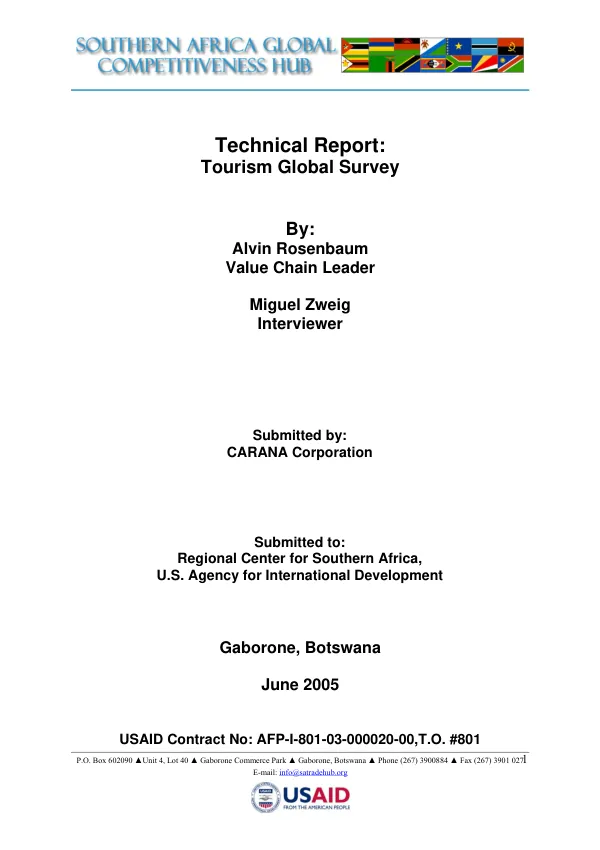 Technical report : tourism global survey