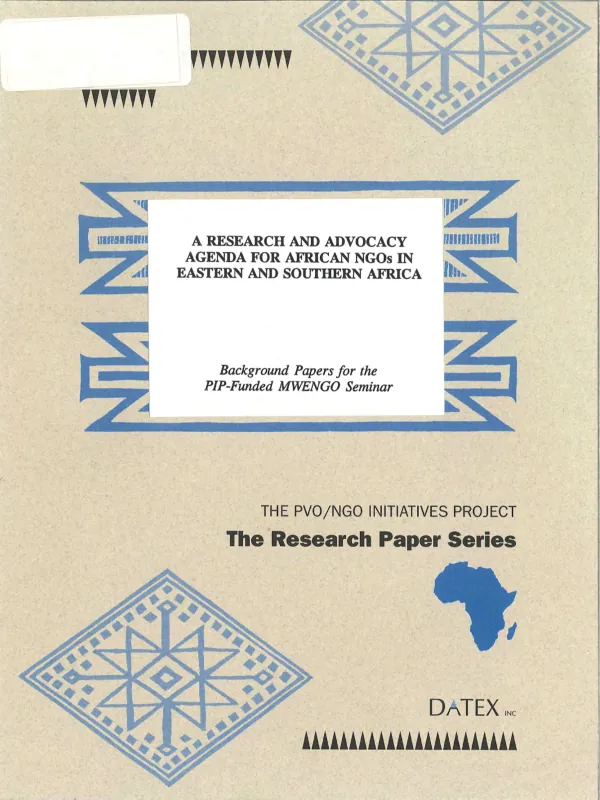 A research and advocacy agenda for African NGOs in Eastern and Southern Africa : background papers for the PIP-funded MWENGO seminar