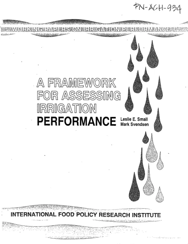 A framework for assessing irrigation performance