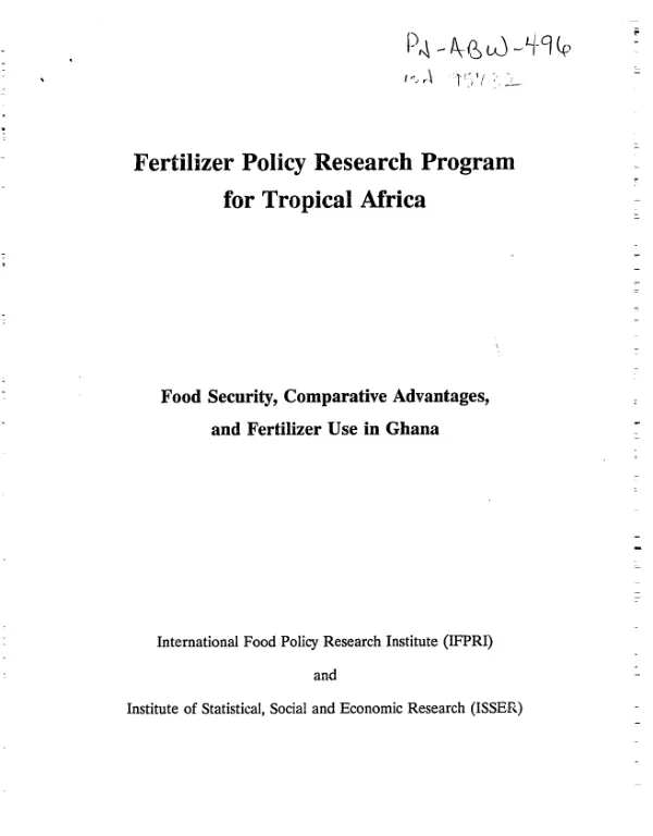 Food security, comparative advantages, and fertilizer use in Ghana