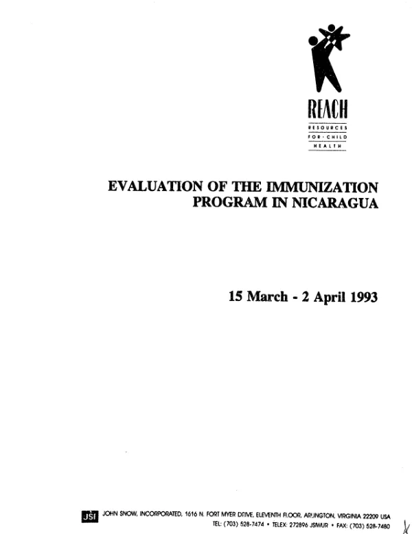 Evaluation of the immunization program in Nicaragua