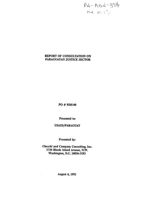 Report on consultation on Paraguayan justice sector