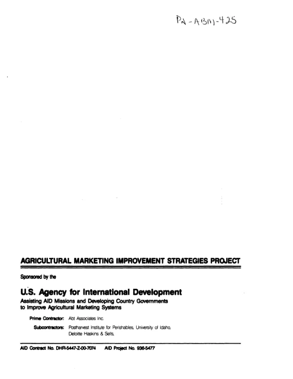 Niger -- the marketing and processing of garden crops