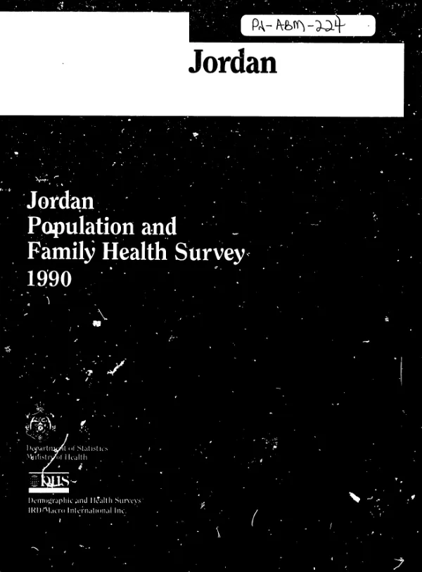Jordan population and family health survey : 1990