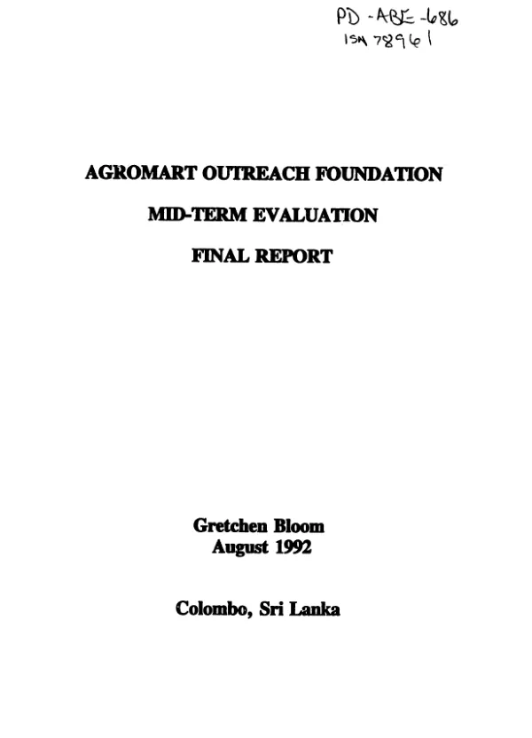 Agromart Outreach Foundation : mid-term evaluation -- final report
