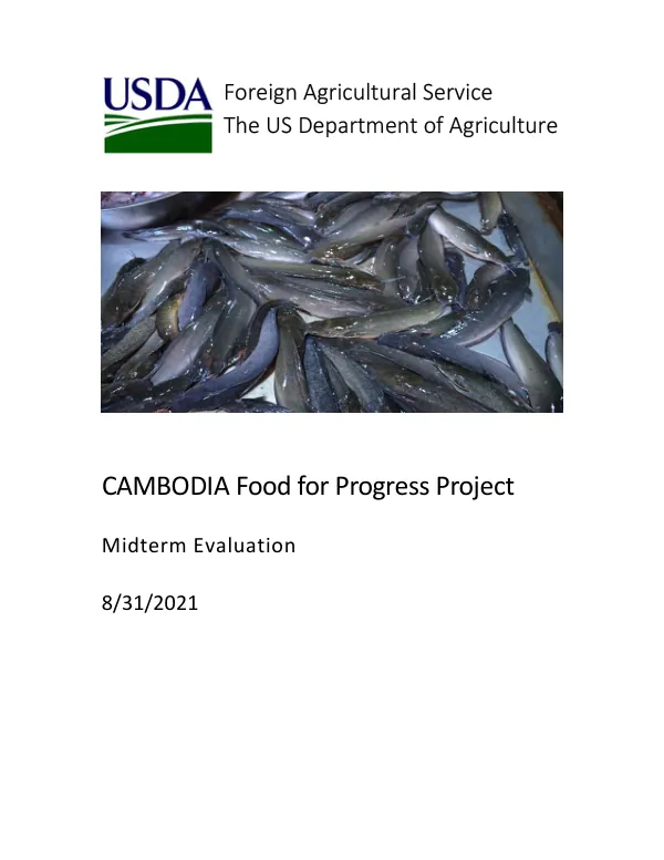 [USDA FY 2018] Cambodia food for progress project : midterm evaluation