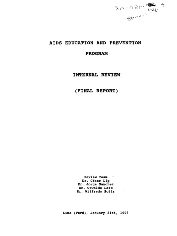 AIDS education and prevention program : internal review (final report)