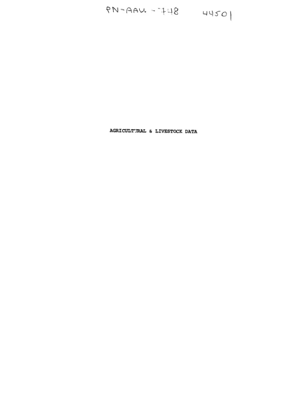 Renewable non-conventional energy project baseline survey. Agricultural and livestock data