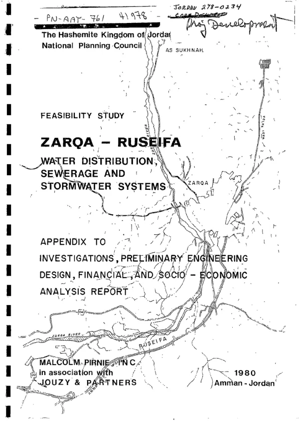 Appendix to investigations, preliminary engineering design, financial, and socio-economic analysis report