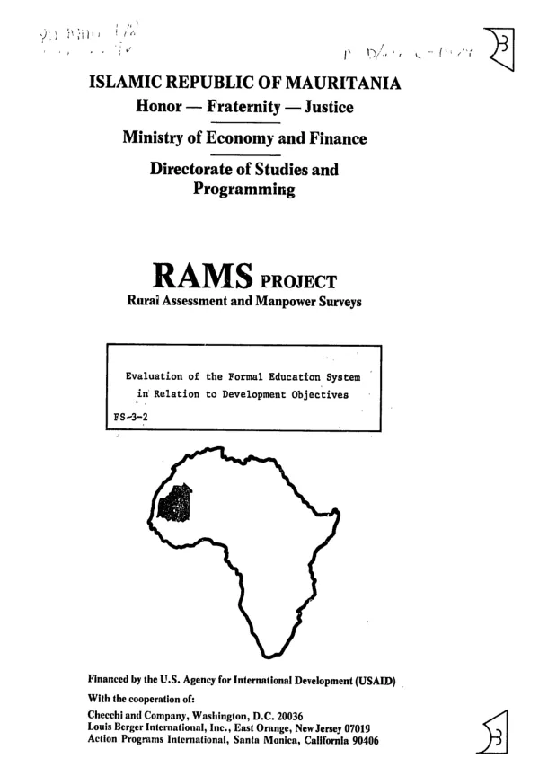 Evaluation of the formal education system in relation to development objectives